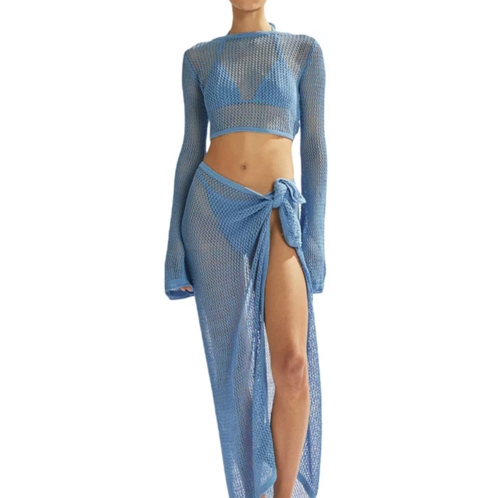 Medium blue skirt and top